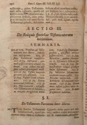 Sectio III. De Reliquis speciebus Testamentorum Insolennium.