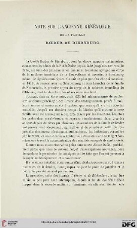 2.Ser. 8.1871: Note sur l'ancienne généalogie de la famille Rœder de Diersburg