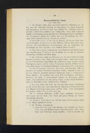 Wissenschaftlicher Abend am 1. März 1902.
