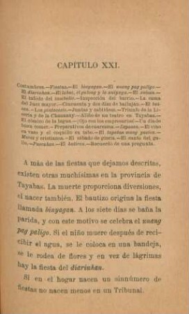 Capítulo XXI. Costumbres. - Fiestas. - ...