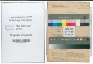 Entnazifizierung Elisabeth Rogalski , geb. 17.06.1900 ()