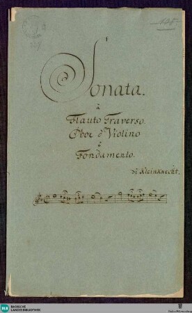 Sonatas - Mus. Hs. 237 : fl, ob, bc; c; Krause-PichlerK 1991 p.167 DelK p.313 GroT 3853-c