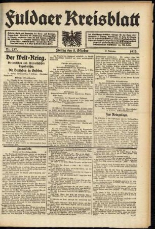 Ausgabe vom Freitag, den 08. Oktober 1915.