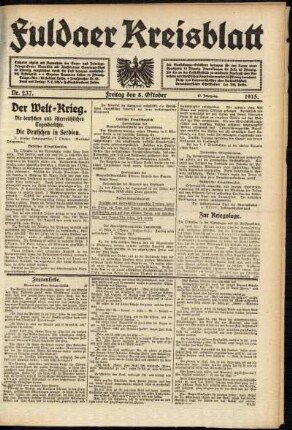 Ausgabe vom Freitag, den 08. Oktober 1915.