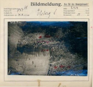 Foto gegnerischer Stellungen im Elsberg-Wald südwestlich von Carspach (Luftbild)