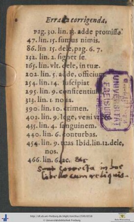 Errata corrigenda