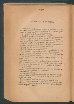 El fin de la comedia.