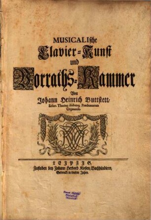MUSICALIsche Clavier-Kunst und Vorraths-Kammer