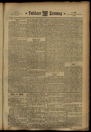 Zweite Ausgabe vom Freitag, den 29. März 1912.