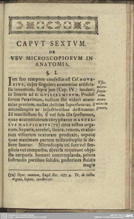 Caput Sextum. De Vsv Microscopiorum In Anatomia