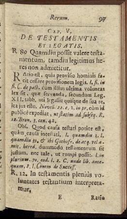 Cap. V. De Testamentis Et Legatis.