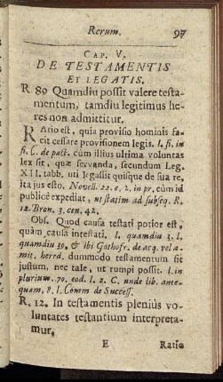 Cap. V. De Testamentis Et Legatis.