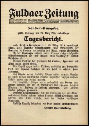 Ausgabe vom Dienstag, den 23. März 1915.