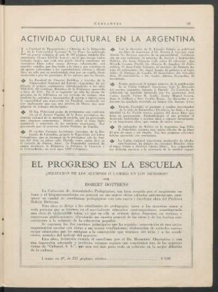 Actividad cultural en la Argentina