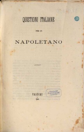 Quistioni italiane