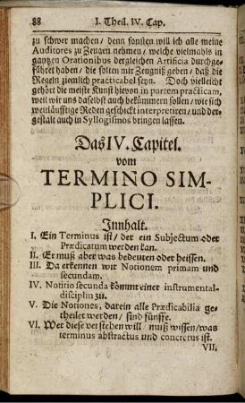 Das IV. Capitel. vom Termino Simplici.