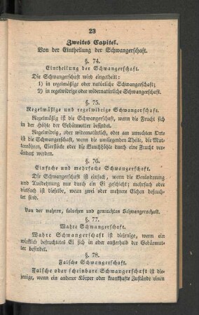 Zweites Capitel. Von der Eintheilung der Schwangerschaft.