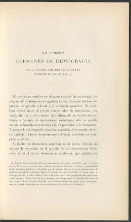Los primeros gérmenes de la democracia en la colonia del Río de la Plata durante el siglo XVI