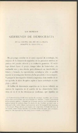 Los primeros gérmenes de la democracia en la colonia del Río de la Plata durante el siglo XVI