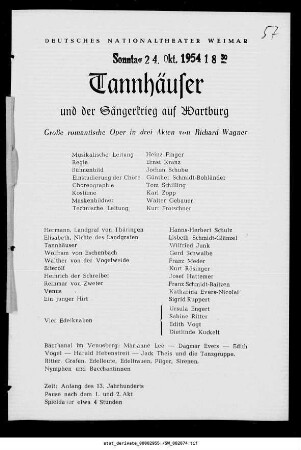 Tannhäuser und der Sängerkrieg auf Wartburg