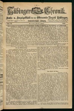 27. Januar (Nro. 21) - 31. Januar (Nro. 25)