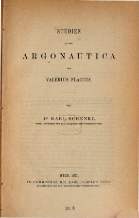 Studien zu den Argonautica des Valerius Flaccus