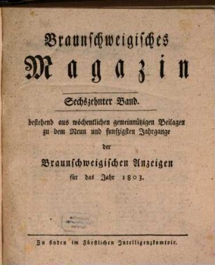 Braunschweigisches Magazin. 16. 1803