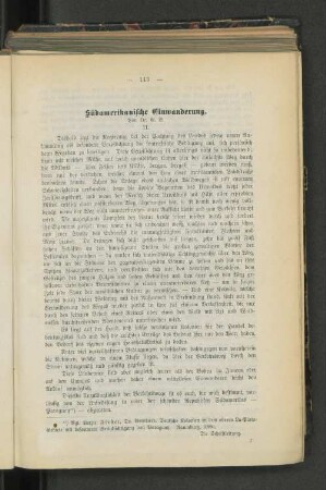 Südamerikanische Einwanderung.