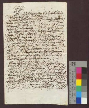 Kaufbrief des Kaspar Greiner von Raitbach für die Herrschaft von Baden über einen Wald zu Raitbach.