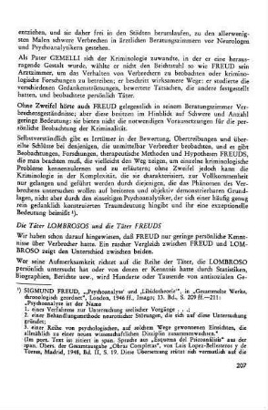 Die Täter Lombrosos und die Täter Freuds