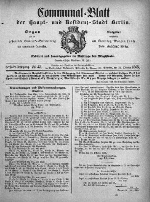 1865,43: No. 43, 22. Oktober 1865