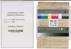 Entnazifizierung Dietrich Huesken , geb. 09.06.1893 (Kaufmann)