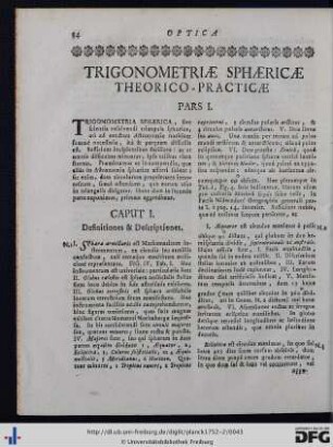 Trigonometria Sphaericae Theoretico-Practica.