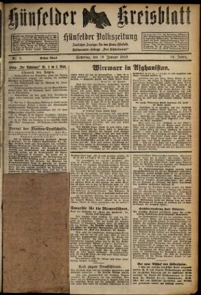 Erste Ausgabe vom Samstag, den 19. Januar 1929.