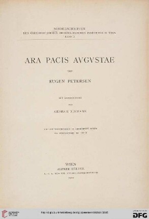 Ara Pacis Augustae: [Textband]