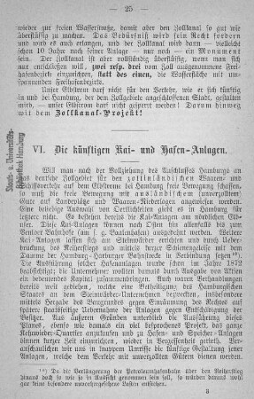 VI. Die künftigen Kai- und Hafen-Anlagen.