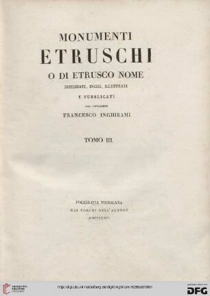 Band 3: Monumenti Etruschi o di Etrusco nome: Bronzi Etruschi