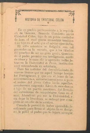 Historia de Cristóbal Colón