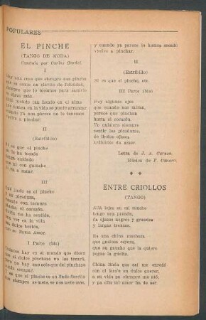 El pinche : (Tango de moda) . Cantado por Carlos Gardel