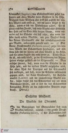 Sechster Abschnitt: Die Muskeln des Oberarms