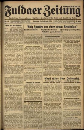 Erste Ausgabe vom Sonntag, den 18. Februar 1934.