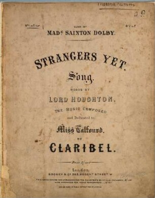 Strangers yet : song