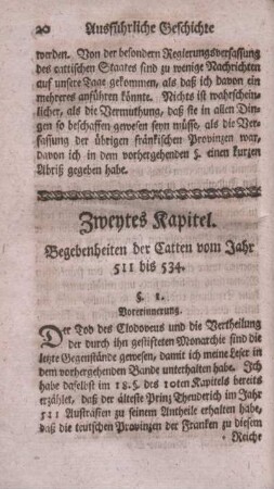 Zweytes Kapitel. Begebenheiten der Catten vom Jahr 511 bis 534.