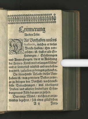 Erinnerung An den Leser
