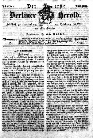 Nummer 15, Februar 1846