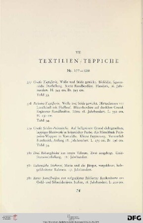 VII. Textilien, Teppiche (Nr. 377-408)