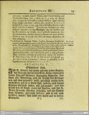 Articulus V. Schreibers Eyd