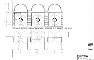 Stuttgart Hbf: Empfangsgebäude Kleine Schalterhalle Eingangstüren Ansicht Außen ,Grundriss