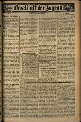 Zweite Ausgabe vom Mittwoch, den 22. Januar 1930.