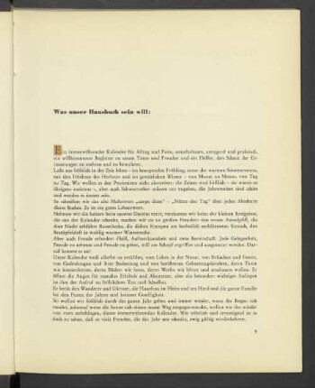 Was unser Hausbuch sein will